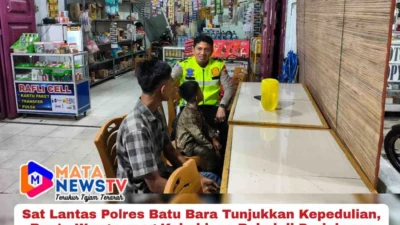 Sat Lantas Polres Batu Bara Tunjukkan Kepedulian, Bantu Warga yang Kehabisan Bekal di Perjalanan