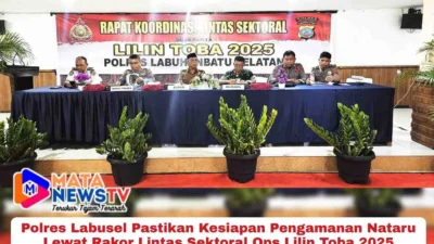 Polres Labusel Pastikan Kesiapan Pengamanan Nataru Lewat Rakor Lintas Sektoral Ops Lilin Toba 2025
