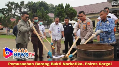 Pemusnahan Barang Bukti Narkotika, Polres Sergai Tegaskan Komitmen Perang Melawan Narkoba
