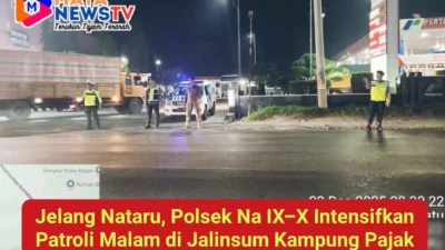 Jelang Nataru, Polsek Na IX–X Intensifkan Patroli Malam di Jalinsum Kampung Pajak