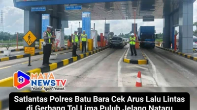 Satlantas Polres Batu Bara Cek Arus Lalu Lintas di Gerbang Tol Lima Puluh Jelang Nataru