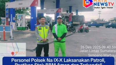 Personel Polsek Na IX-X Laksanakan Patroli, Pastikan Stok BBM Aman dan Terkendali