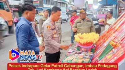 Polsek Indrapura Gelar Patroli Gabungan, Imbau Pedagang Tak Jual Kembang Api Berdaya Ledak