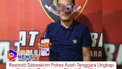 Resmob Satreskrim Polres Aceh Tenggara Ungkap Perjudian Online Jenis Slot di Desa Pulonas