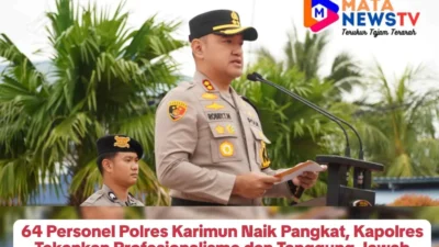 64 Personel Polres Karimun Naik Pangkat, Kapolres Tekankan Profesionalisme dan Tanggung Jawab