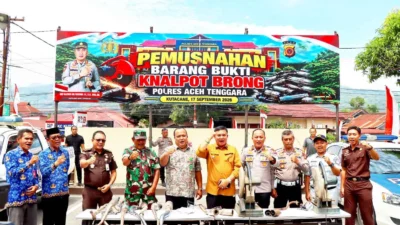 46 Knalpot Brong Dimusnahkan, Polres Aceh Tenggara Perkuat Edukasi Tertib Berlalu Lintas