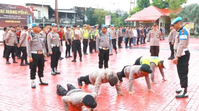 Gaktibplin Polres Nias Selatan Digelar, Rambut Panjang Jadi Temuan Personel