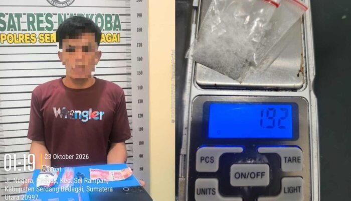 Satresnarkoba Polres Sergai Bekuk Terduga Pengedar Sabu Lewat Undercover Buy di Warung Kopi Dolok Masihul