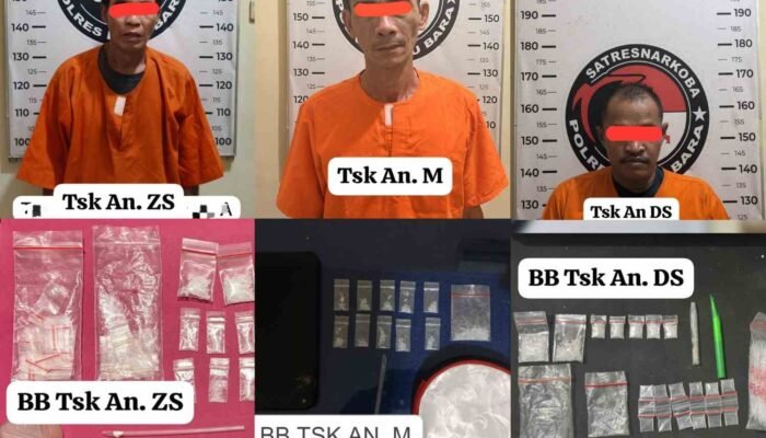 Dua Hari, Satresnarkoba Polres Batu Bara Ungkap Tiga Kasus Sabu, Tiga Pria Diamankan