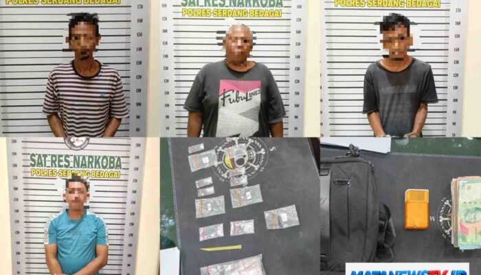 Polres Sergai dan BNNK Ringkus Empat Orang Terkait Narkoba di Perbaungan, Sabu dan Timbangan Elektrik Disita